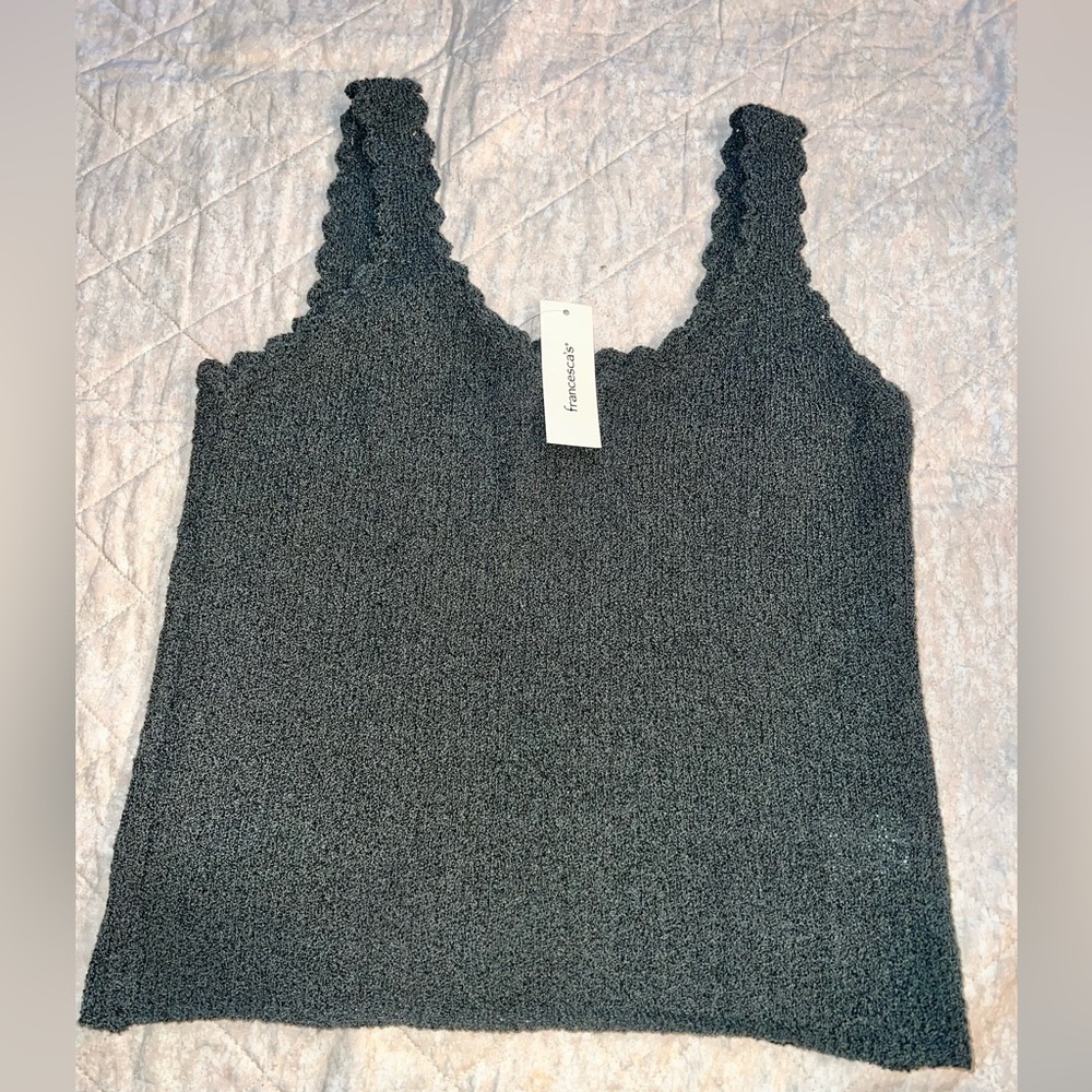 Francesca's Collections Charcoal Knit Tank Top